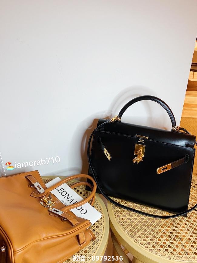 工资8千攒5个月✊入黑金Hermes kelly box皮