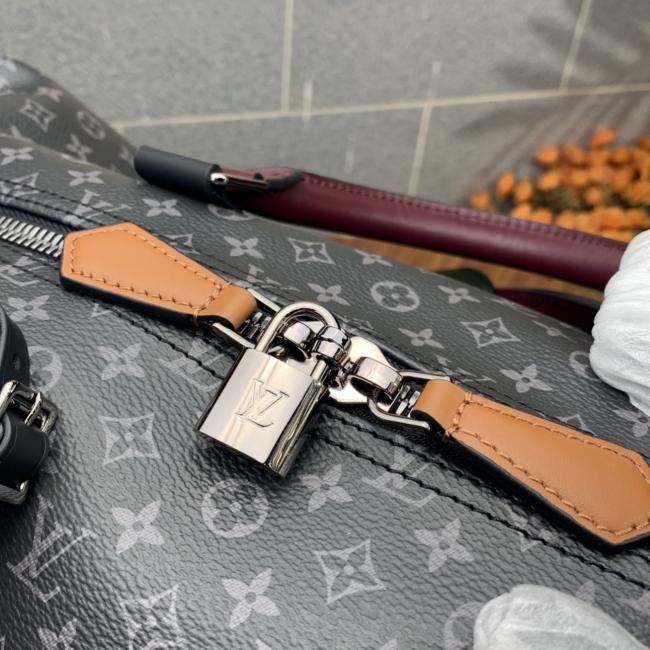 LV M86855 KEEPALL 旅行袋 黑花印花丝印男士款式