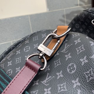 LV M86855 KEEPALL 旅行袋 黑花印花丝印男士款式