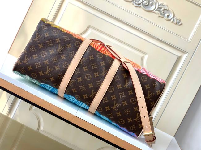 Lv X YK Keepall 45 Damier Graphite帆布手提行李包