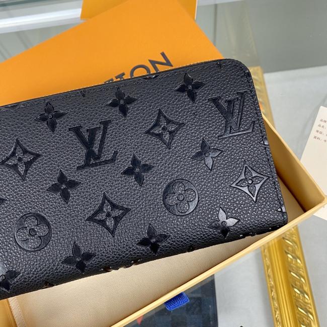 LV M61864 Empreinte 黑色Zippy拉链钱夹，精致金色配件，容量宽敞