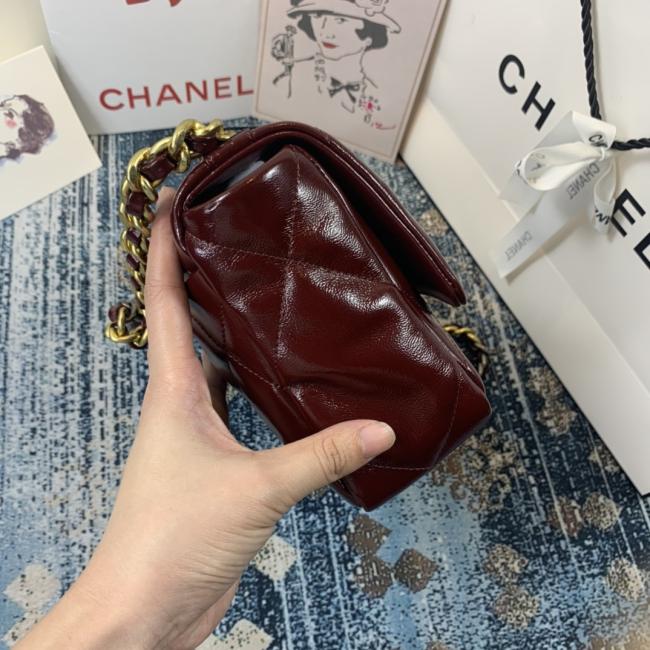 CHANEL AS12019新款大菱格豆腐包，进口羊皮单口包，古银白叻金色