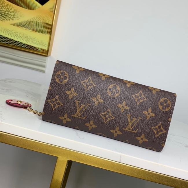 LV M68313 Emilie Monogram 红色圆花朵钱夹