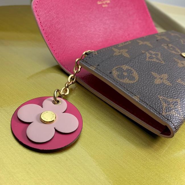 LV M68313 Emilie Monogram 红色圆花朵钱夹