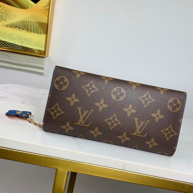 LV M63895 Monogram Blooming Flow Emilie 钱夹玫瑰芭蕾粉内衬