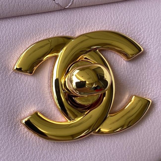 CHANEL经典Flap Bag A01112-法国高定淡粉色手袋