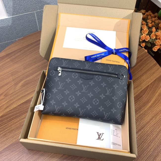 LV M60417克花 Damier Graphite手拿包