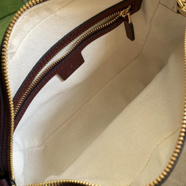 Gucci Ophidia 6454 中号手提包，复古设计酒红帆布款式