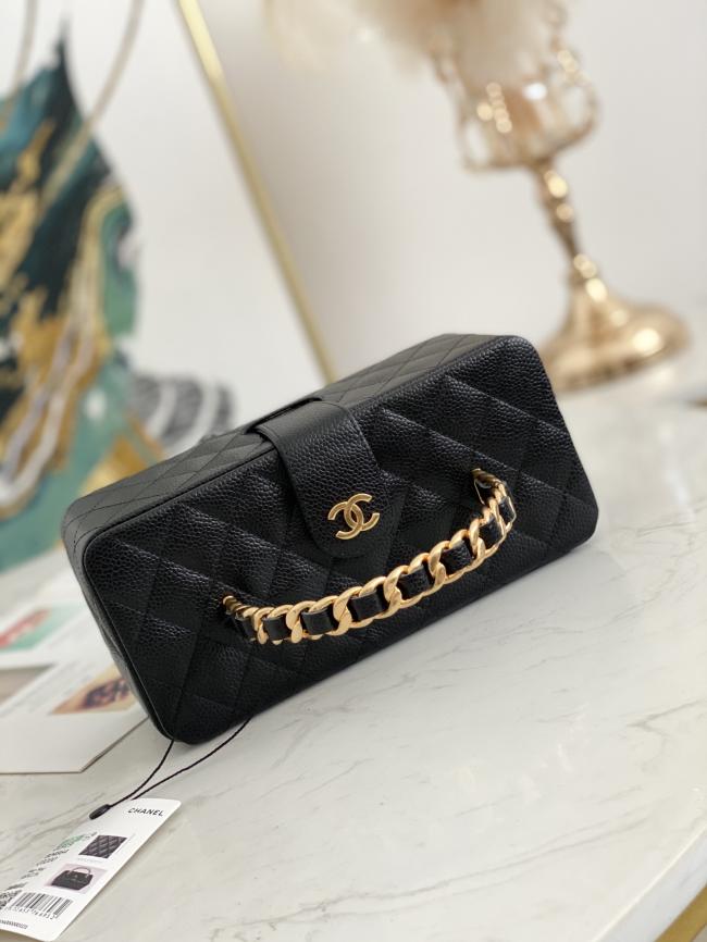 CHANEL Vintage珠光金色手提化妆包