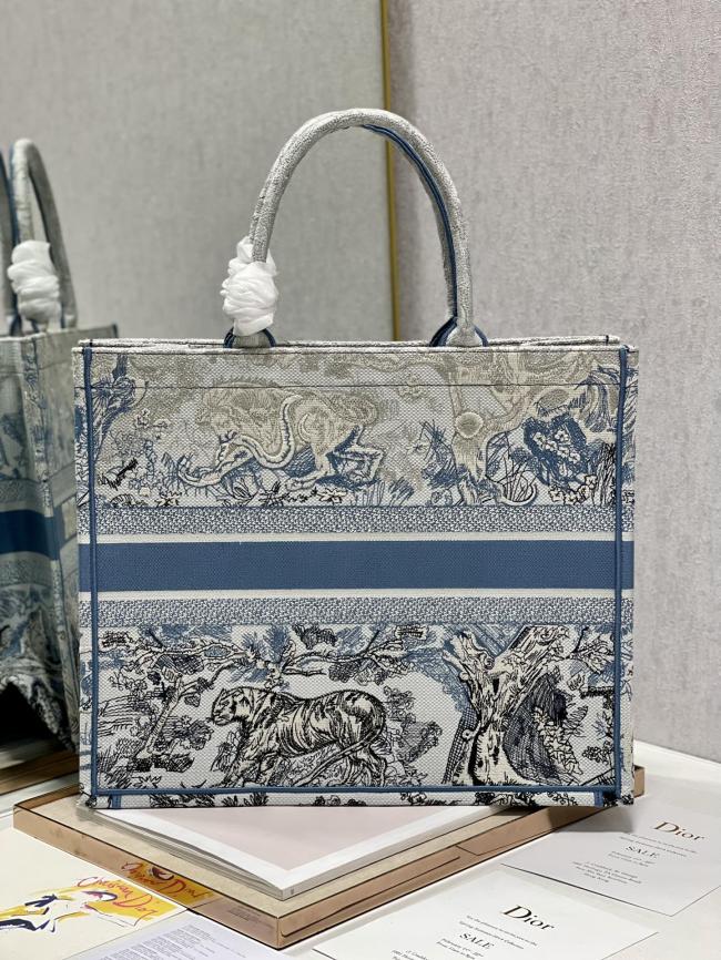 Dior Book Tote 8001大号Bayadere与D-Stripes混合图案，Maria Grazia Chiuri设计