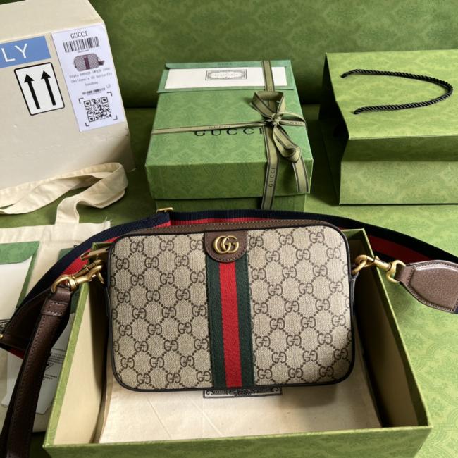 GUCCI Ophidia系列GG肩背包9C2ST 米色GG Supreme帆布