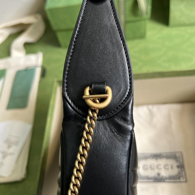 LV Louis Vuitton 699514 新月形复古黑色皮革迷你手袋