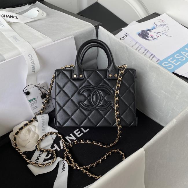 香奈儿 Chanel AS3344 22B新品系列化妆盒子包，双C大logo，时尚复古款式