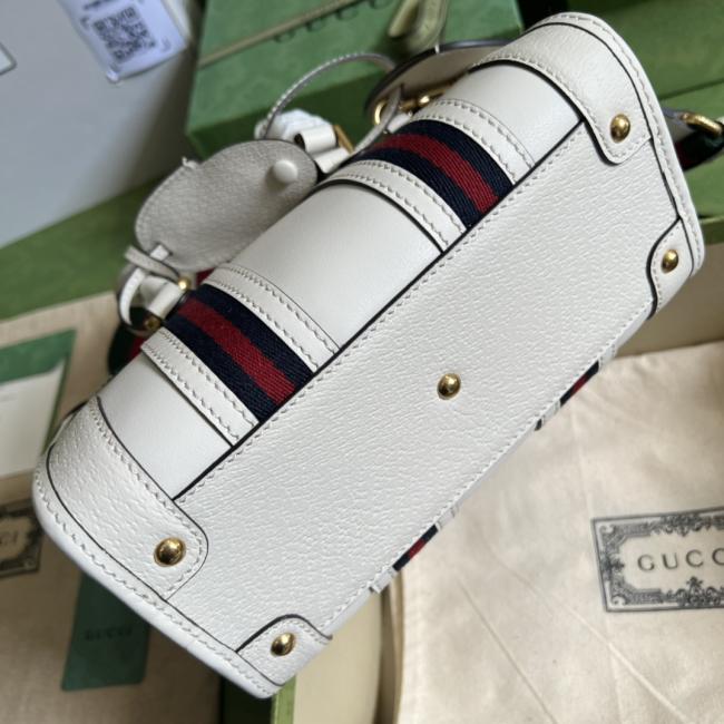 Gucci Exquisite G古驰7157白色原版GG全皮帆布手提包