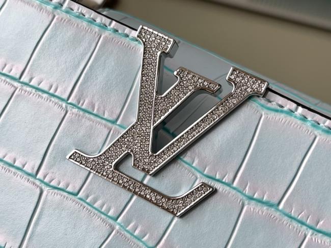 LV Capucines BB M48865 蓝丝玫瑰钻扣款时尚手袋