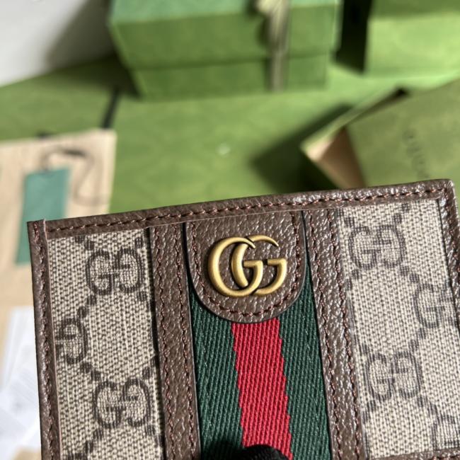 Gucci 597617 经典GG图案卡包，全套原厂绿盒包装