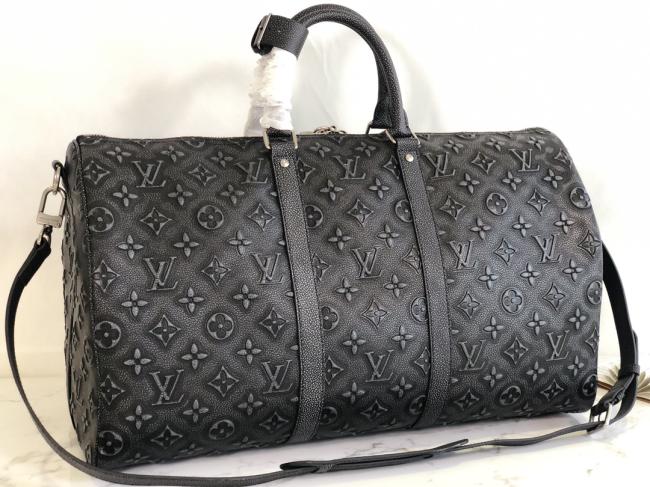 LV Keepall Bandoulière 50 旅行包，经典设计，皮革手袋