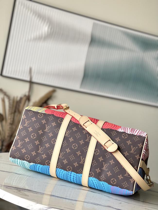 LV M46471 x YK KEEPALL 45 旅行袋 草间弥生南瓜图案