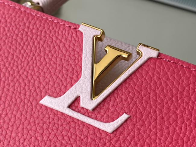 LV M21689 粉色中号 Taurilon 皮革 Capucines BB 手袋