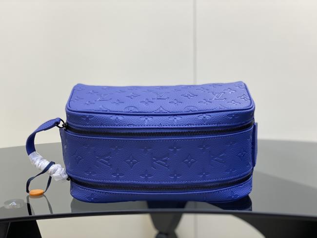 LV M594蓝色全Taurillon Monogram手包适合旅使用