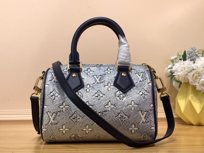 LV Speedy Bandoulière 20 Monoglam蓝色手袋M23069