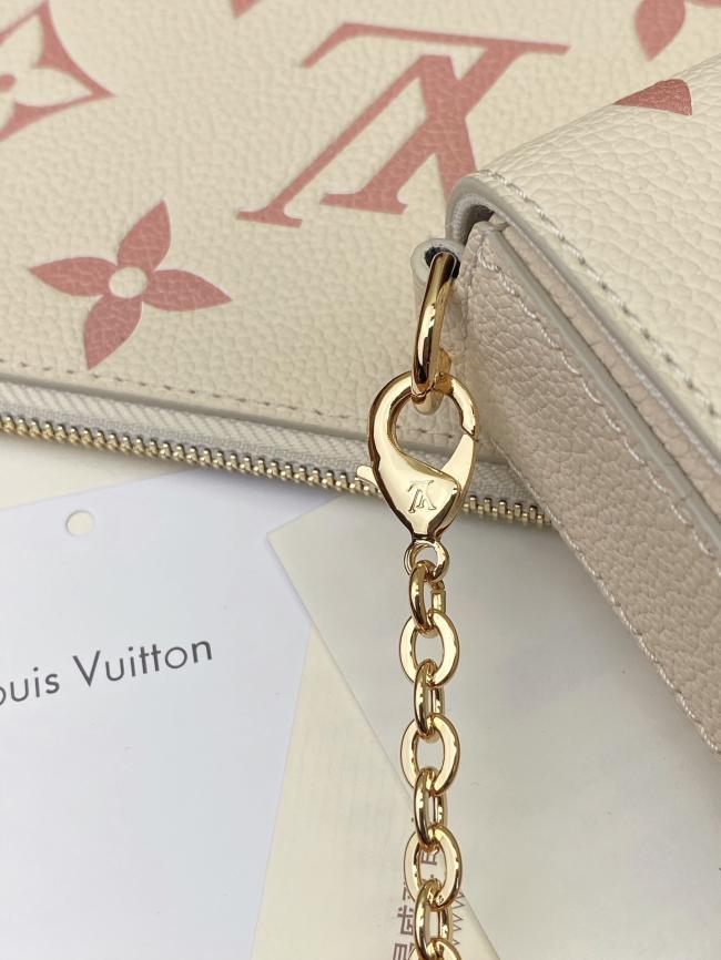 LV Félicie Pochette M82047 奶白色 Monogram Empreinte By The Pool链条包