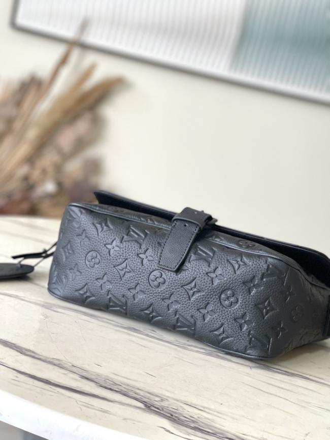 LV M46685 Montsouris 邮差包 Monogram Eclipse全皮原单