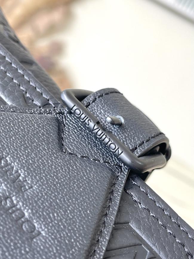 LV M46685 Montsouris 邮差包 Monogram Eclipse全皮原单